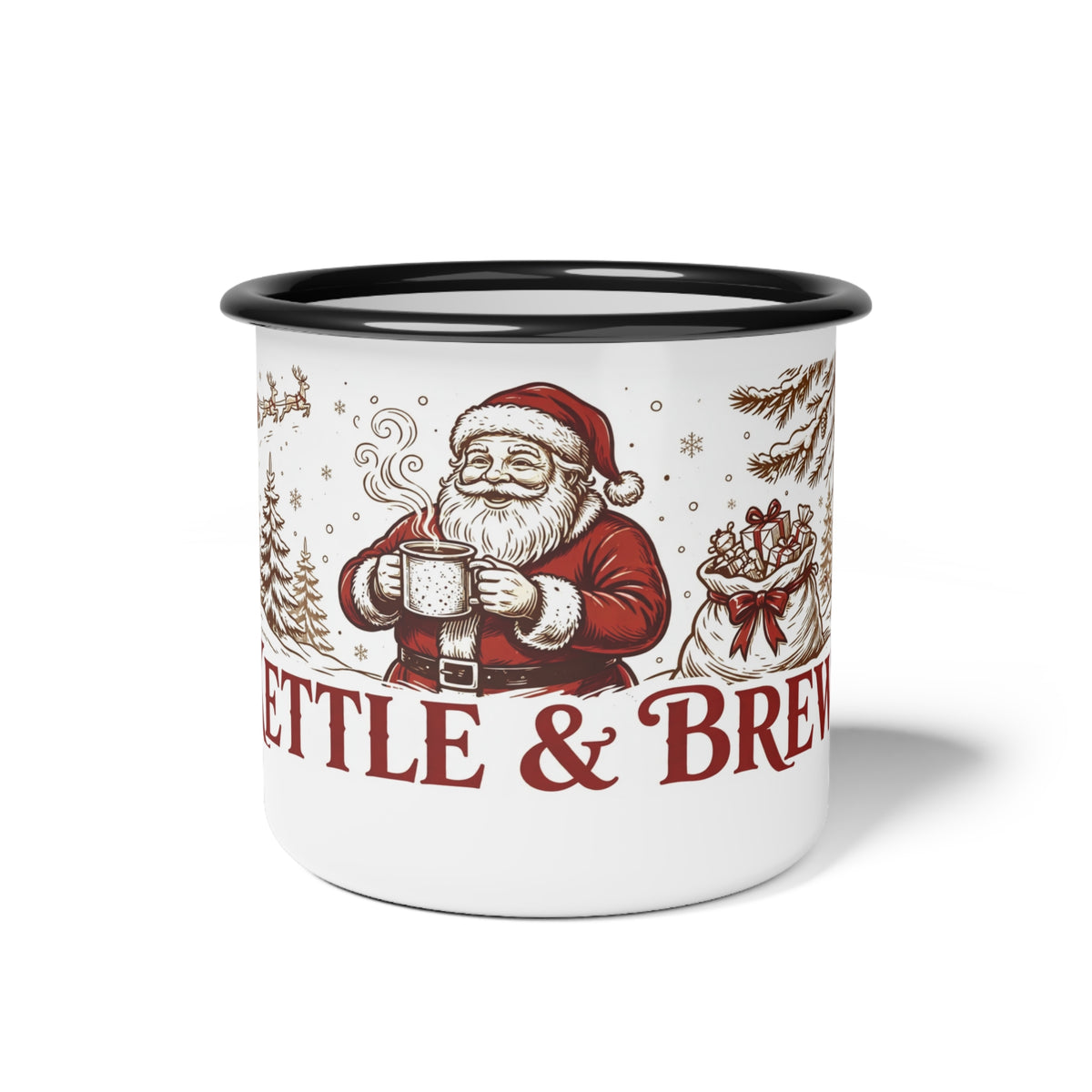Kettle & Brew Enamel Camp Cup — Santa's Coffee Break
