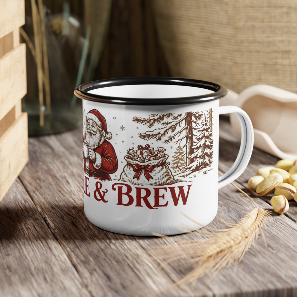 Kettle & Brew Enamel Camp Cup — Santa's Coffee Break