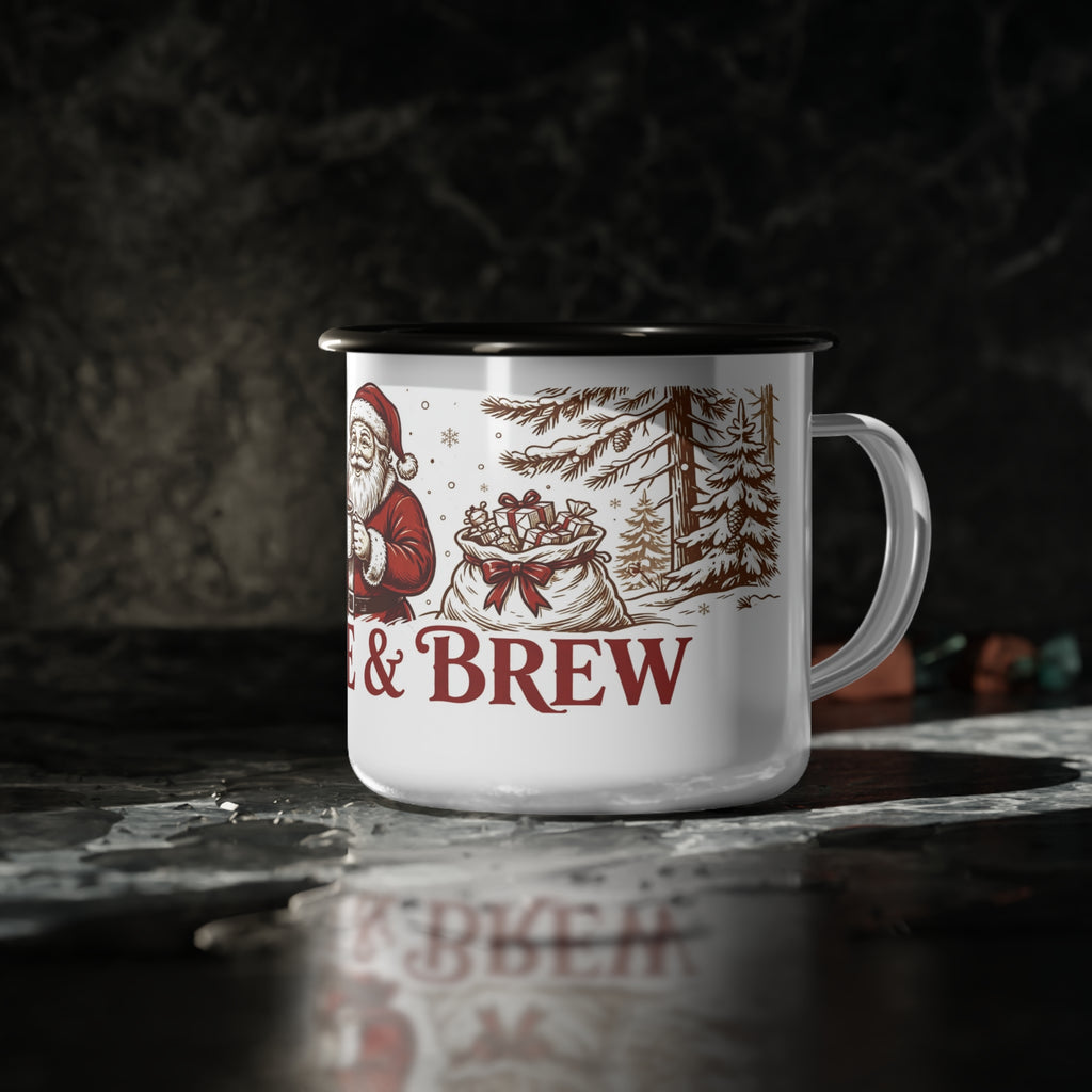 Kettle & Brew Enamel Camp Cup — Santa's Coffee Break